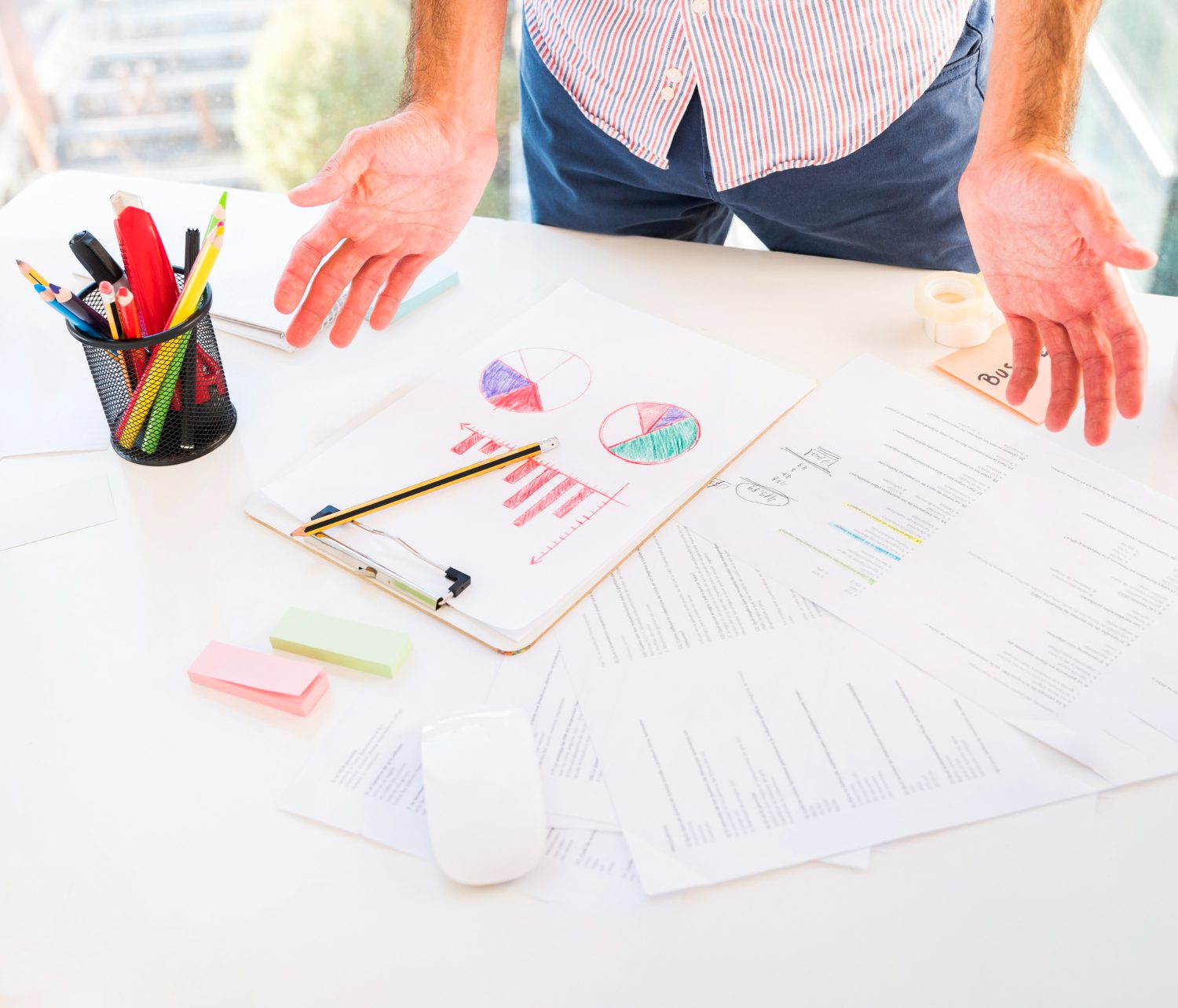 business man working in a office